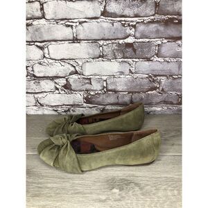 Born Lily Green Suede Leather Knot Ballet Flats Shoes Women’s Sz 11M US/42EU